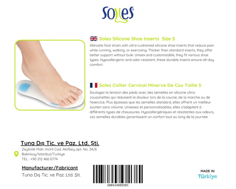 Soles Silicone Shoe Inserts (Pair) Orthopedic Support for Walking, Running, and Fitness - Soft, Comfortable, Hypoallergenic Design - S / 35-36-37 - Image 5